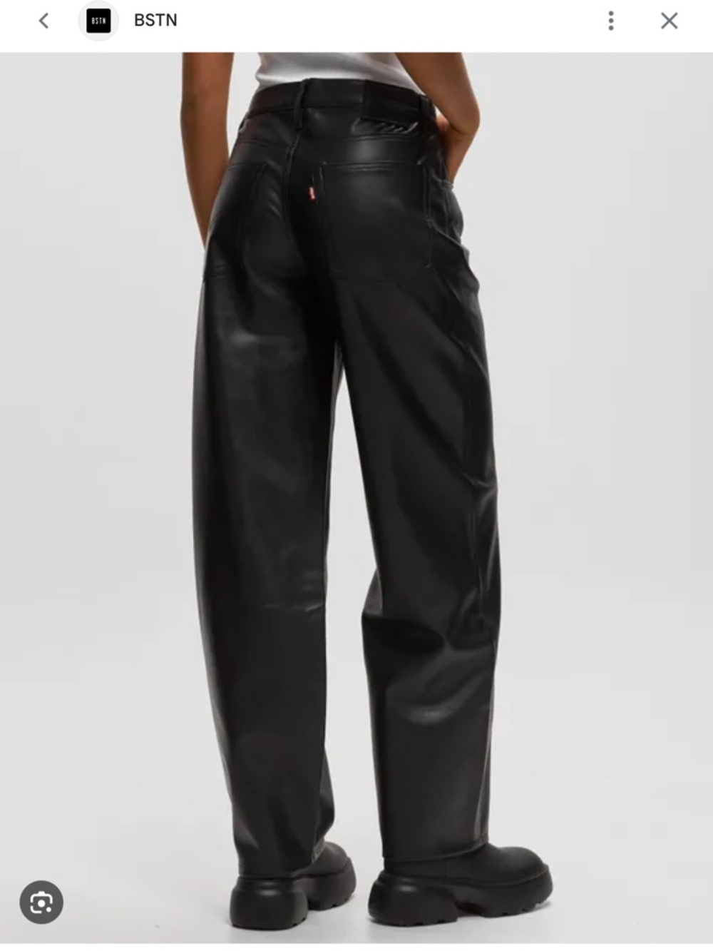 Levi’s FAUX LEATHER BAGGY DAD WOMEN'S PANTS - Picture 8 of 9